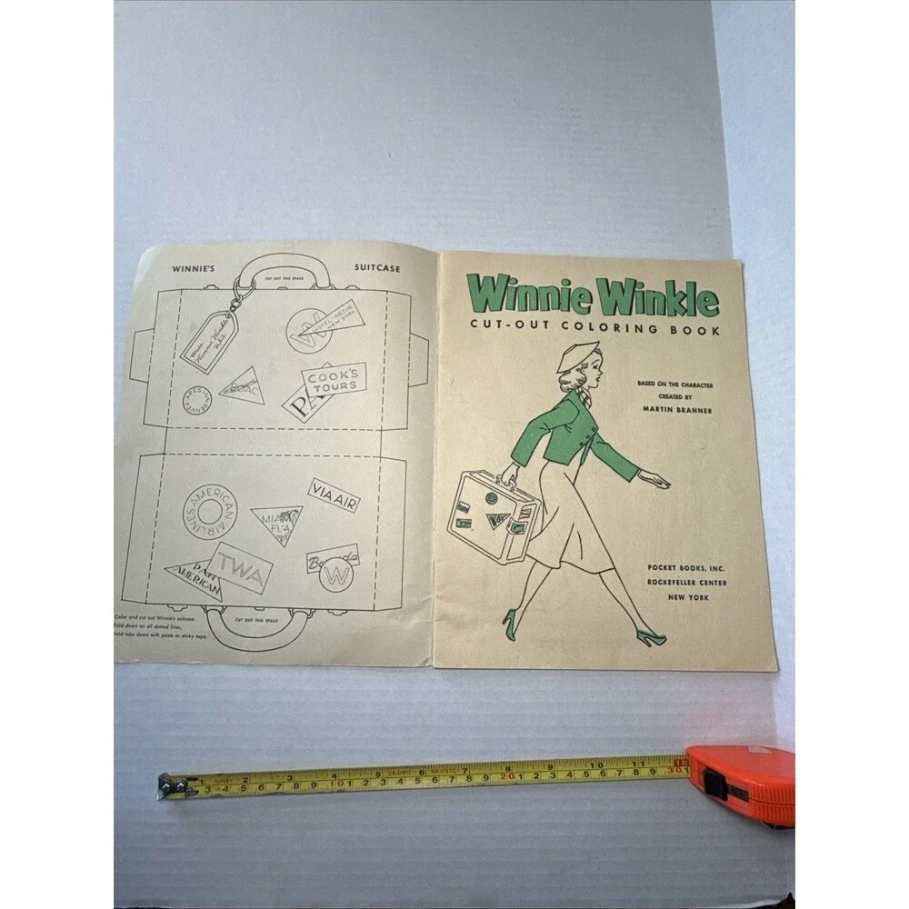 1953 Winnie Winkle Cut-Out Coloring Book Paper Doll Unused Pristine